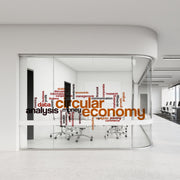 Office Word Cloud glass film on a window — Lolli & Omi